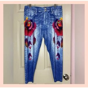 Women’s Jeggings Rose Gal Floral size 3X #013